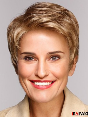 Buy Wigs Blonde Cropped Wavy Boycuts Wigs
