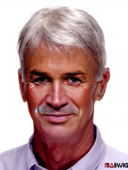 Synthetic Short Straight Toupee Mono Lace A UK Synthetic Short Straight Toupee Mono Lace A UK