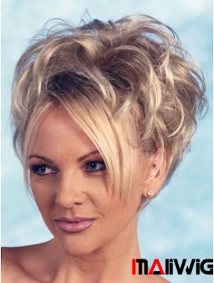 Curly Synthetic Blonde Short Fashion 3/4 Wigs