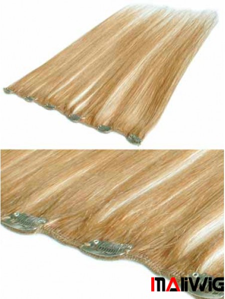 Suitable Blonde Straight Remy Human Hair Clip In Hair Extensions