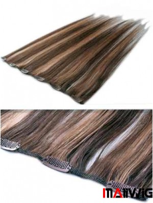 High Quality Brown Straight Remy Human Hair Clip In Hair Extensions