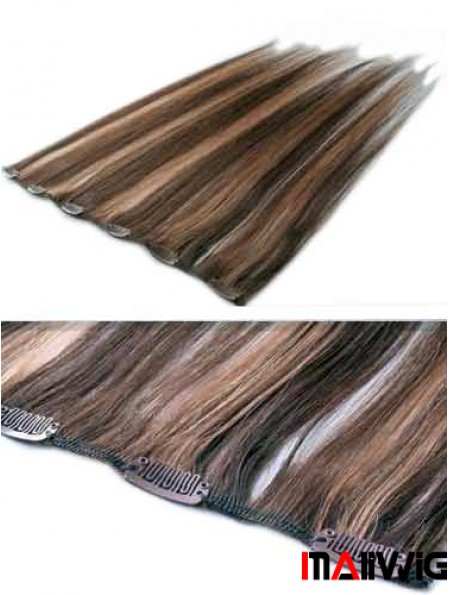 High Quality Brown Straight Remy Human Hair Clip In Hair Extensions