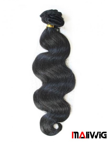 Tape In Hair Extensions With Remy Black Color Wavy Style
