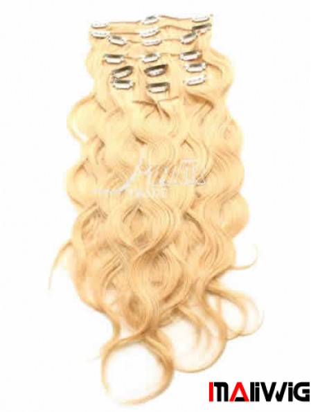 Ideal Blonde Curly Remy Human Hair Clip In Hair Extensions