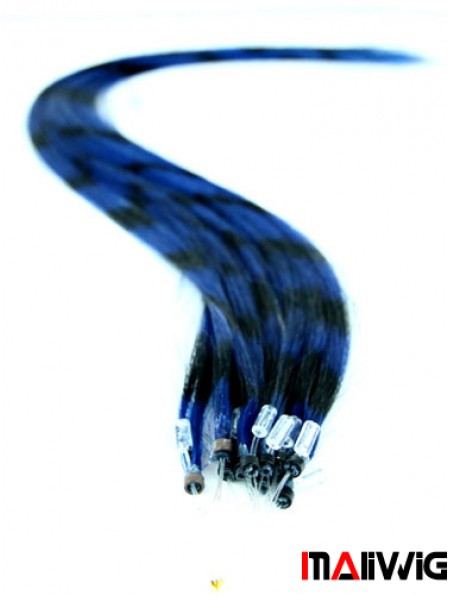 Durable Black Straight Micro Loop Ring Hair Extensions