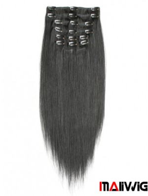 Incredible Black Straight Remy Human Hair Clip In Hair Extensions