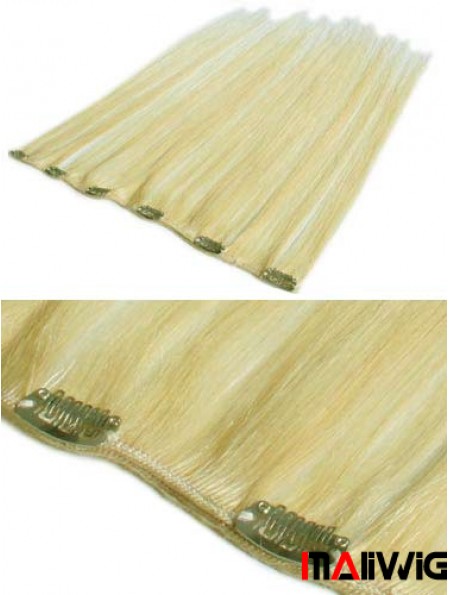 Cheapest Blonde Straight Remy Human Hair Clip In Hair Extensions