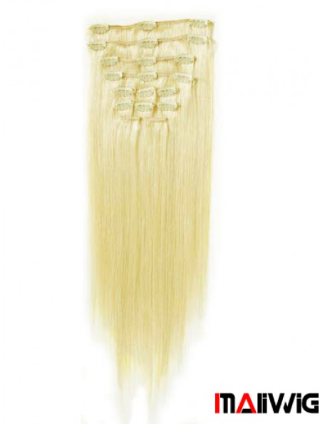 Perfect Blonde Straight Remy Human Hair Clip In Hair Extensions