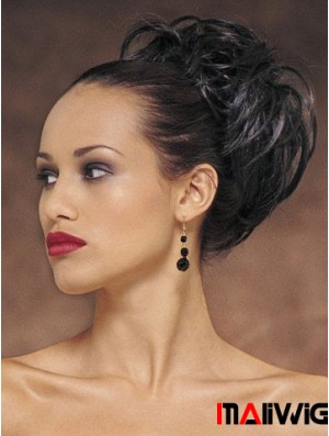 Exquisite Black Wavy Synthetic Clip In Hairpieces
