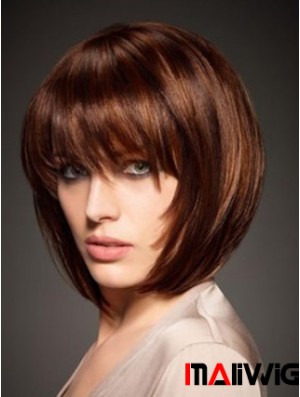Human Hair Straight Style Chin Length Bobs Cut