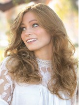 Blonde Long 16 inch Without Bangs Modern Human Hair Wigs