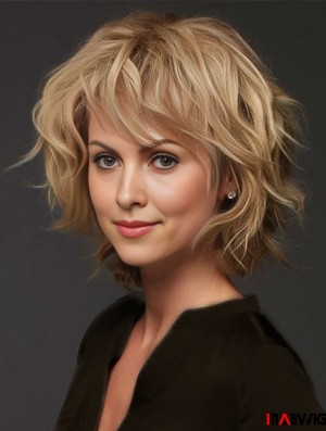 Blonde Layered Curly 12 inch Humanhair Wigs Blonde Layered Curly 12 inch Humanhair Wigs