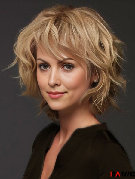 Blonde Layered Curly 12 inch Humanhair Wigs Blonde Layered Curly 12 inch Humanhair Wigs