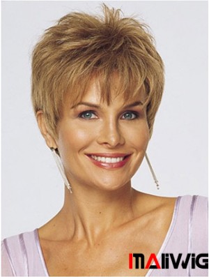 Front Lace Human Hair Wigs With Monofilament Cropped Length Boycuts