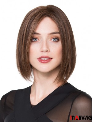 Hawigs Bob Human Hair Wigs Brown Color Chin Length Bobs Cut