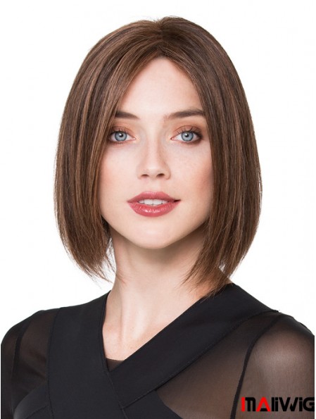 Hawigs Bob Human Hair Wigs Brown Color Chin Length Bobs Cut