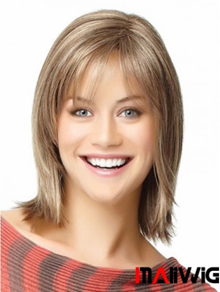 Short Bob Wigs Human Hair Shoulder Length Straight Style With Capless