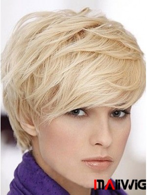 Short Straight Human Hair Wig With Capless Short Length Boycuts
