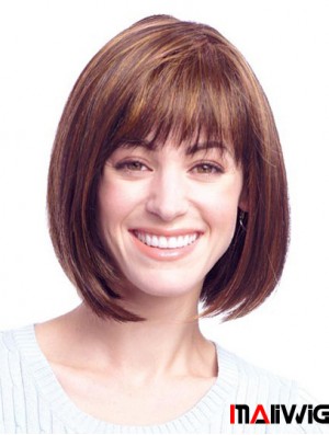 Human Hair Bob Wigs With Monofilament Bobs Cut Chin Length