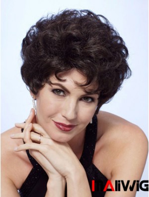 Lace Wigs Front Black Color Short Length Curly Style