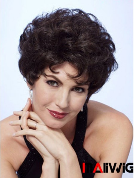 Lace Wigs Front Black Color Short Length Curly Style