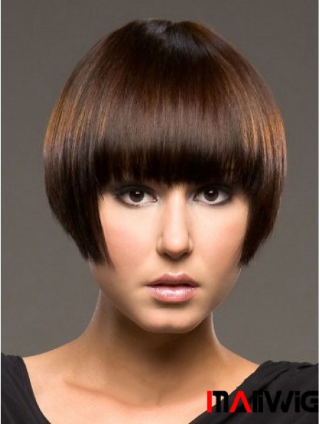 Bob Synthetic Wigs With Capless Straight Style Short Length