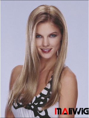 Half Blonde Wig Lace Front Long Length Straight Style