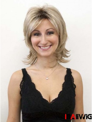 Blonde Wig Synthetic Wigs Layered Cut Straight Style