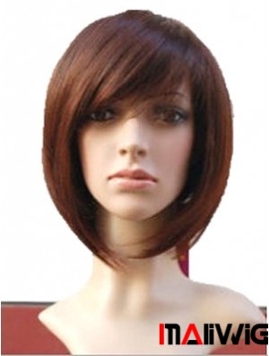 Auburn 10 inch Wavy Short Remy Human Hair Monofilament Bob Wigs