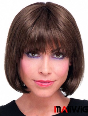 Remy Human Bobs Chin Length Straight Lace Front Real Hair Bob Wigs