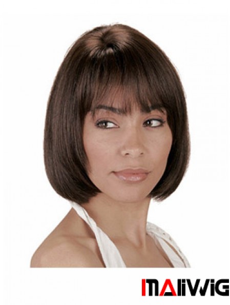 Durable Human Hair Bobs Wigs Bobs Cut Straight Style Chin Length