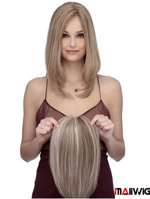 Shoulder Length Straight Without Bangs Cheap Blonde Lace Front Wigs