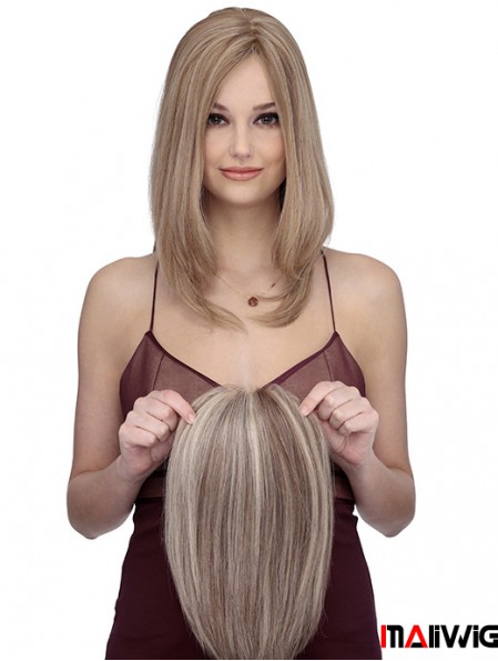 Shoulder Length Straight Without Bangs Cheap Blonde Lace Front Wigs