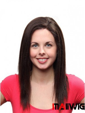 Long Straight 100% Hand Tied Remy Human Auburn Mono Wig