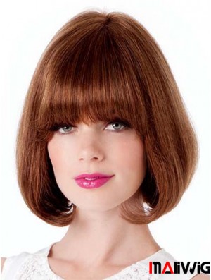 Lace Front Chin Length Straight Auburn Suitable Bob Wigs