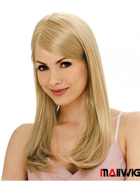 Straight Layered Monofilament Blonde No-Fuss Long Wigs