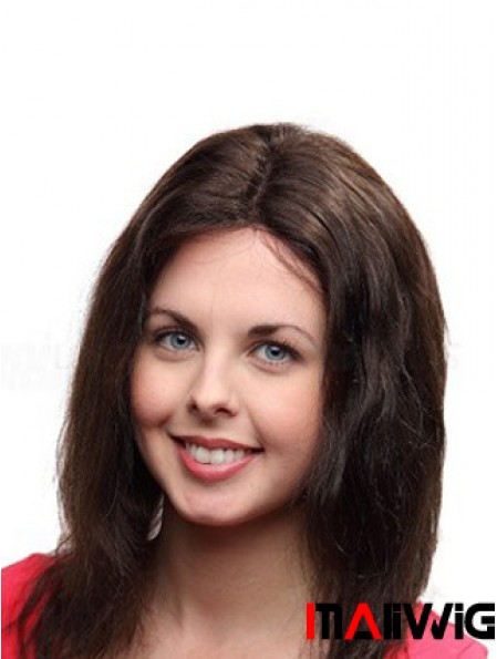 Straight Auburn Remy Human 100% Hand Tied Mono Wig
