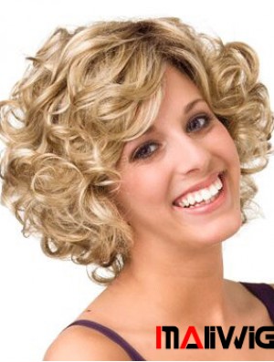 Curly Blonde Layered 10 inch Buy Human Hair Wigs