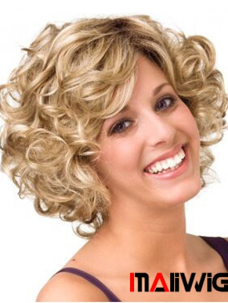 Curly Blonde Layered 10 inch Buy Human Hair Wigs