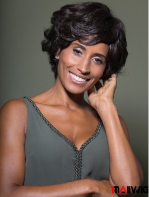 Online Chin Length Wavy Black Classic African American Wigs