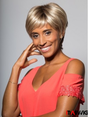 Best Short Straight Blonde Boycuts African American Wigs