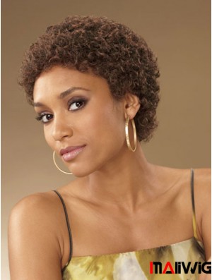 African Hair Curly Style Short Length Boycuts With Capless