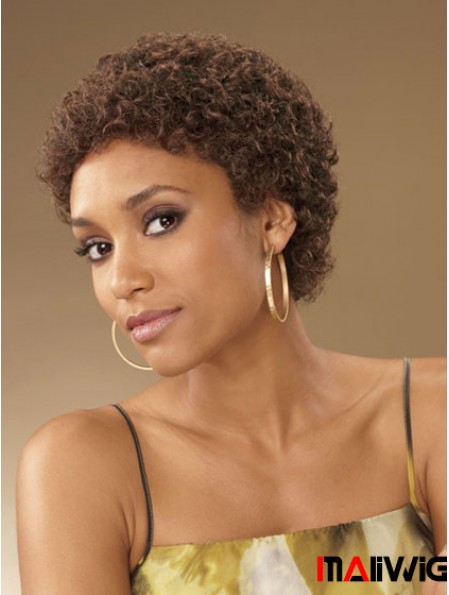 African Hair Curly Style Short Length Boycuts With Capless