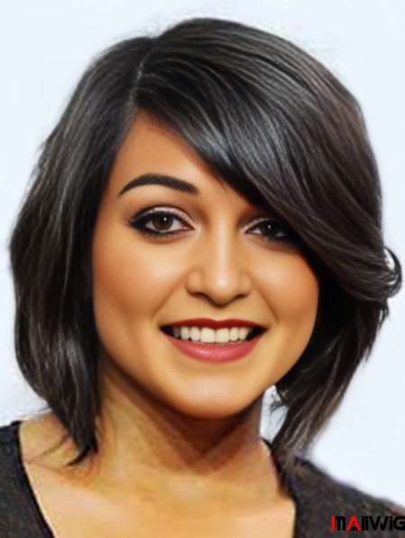 Brazilian Human Hair Lace Front Layered Cut Straight Style Chin Length Brazilian Human Hair Lace Front Layered Cut Straight Style Chin Length