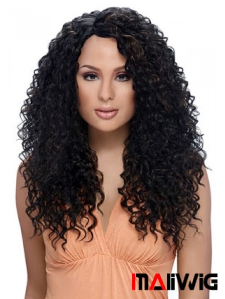 Long Black Kinky Layered Perfect African American Wigs