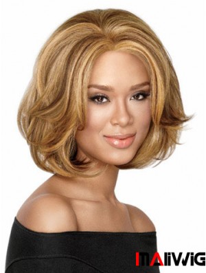 Chin Length Wavy Capless Blonde Durable Bob Wigs