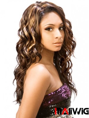 Long Brown Wavy Without Bangs Incredible African American Wigs
