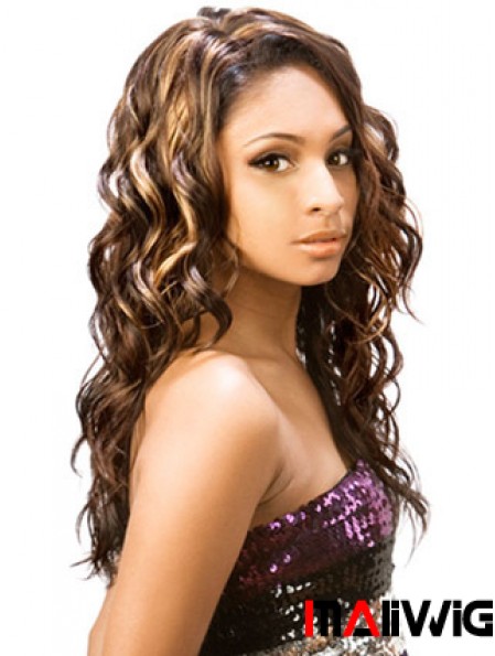 Long Brown Wavy Without Bangs Incredible African American Wigs