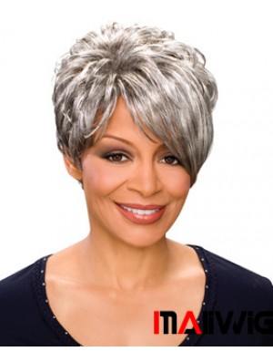 Durable Short Wavy Capless Grey Wigs