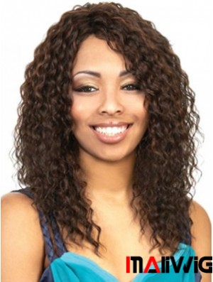 Long Brown Wavy With Bangs Beautiful African American Wigs